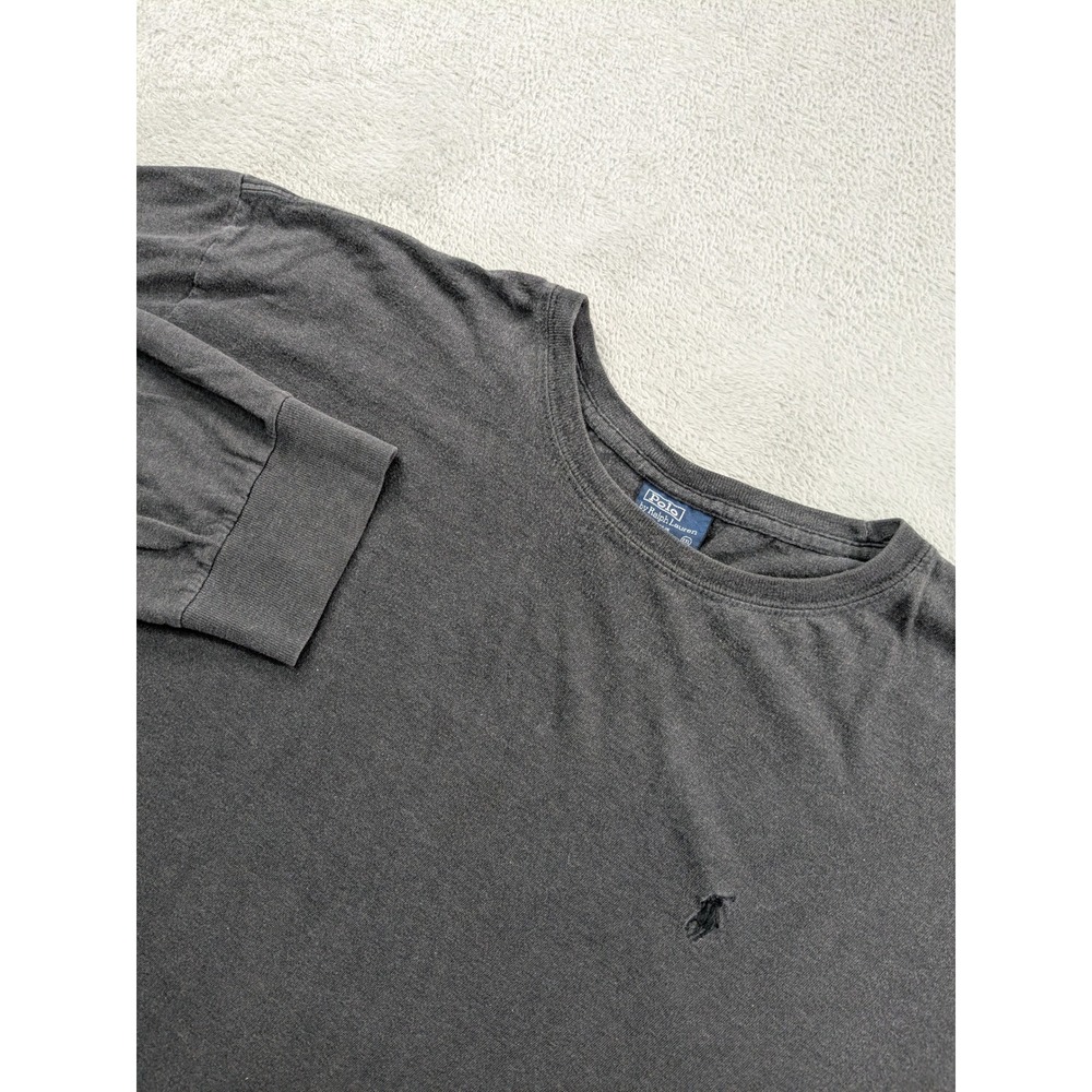 Polo Ralph Lauren Mens XXL Charcoal Gray Long Sleeve Cotton Pony Logo T-Shirt